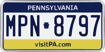 PA license plate MPN8797