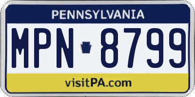 PA license plate MPN8799