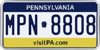 PA license plate MPN8808