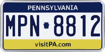 PA license plate MPN8812