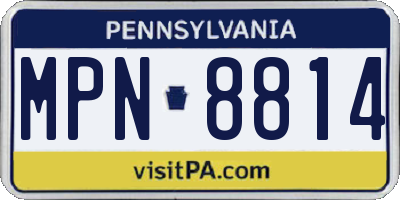 PA license plate MPN8814