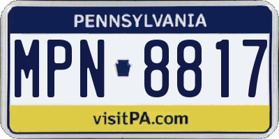 PA license plate MPN8817