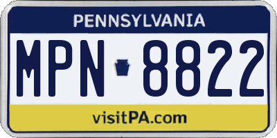PA license plate MPN8822