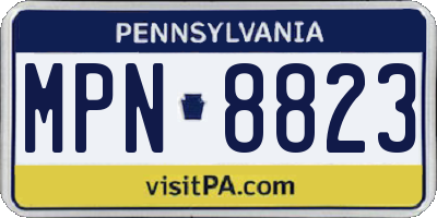 PA license plate MPN8823