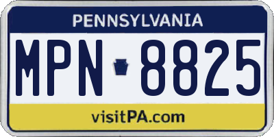 PA license plate MPN8825