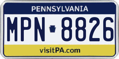 PA license plate MPN8826