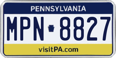 PA license plate MPN8827