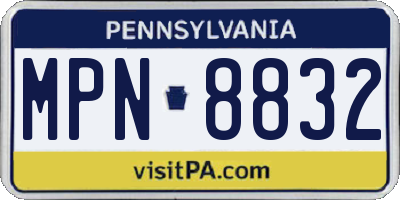 PA license plate MPN8832
