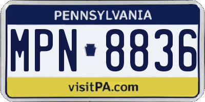 PA license plate MPN8836