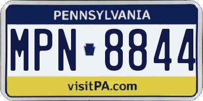 PA license plate MPN8844