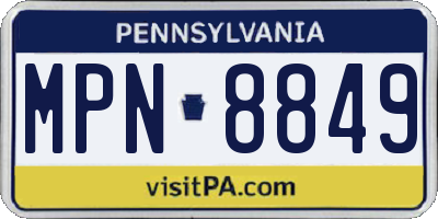 PA license plate MPN8849
