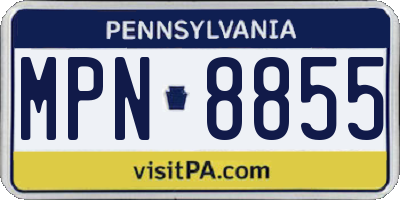 PA license plate MPN8855