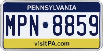 PA license plate MPN8859