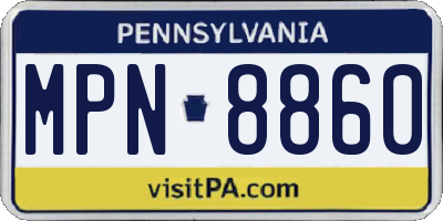 PA license plate MPN8860