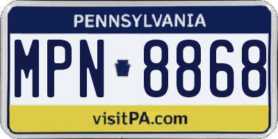 PA license plate MPN8868