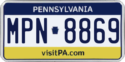 PA license plate MPN8869