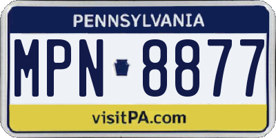 PA license plate MPN8877