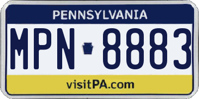 PA license plate MPN8883