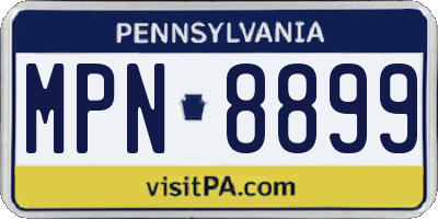 PA license plate MPN8899