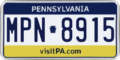 PA license plate MPN8915