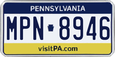 PA license plate MPN8946