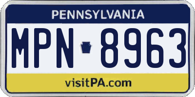 PA license plate MPN8963