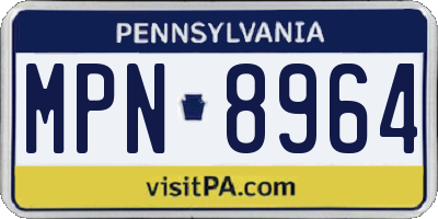 PA license plate MPN8964