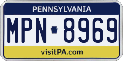 PA license plate MPN8969
