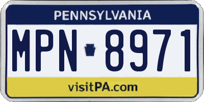 PA license plate MPN8971