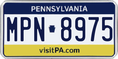 PA license plate MPN8975