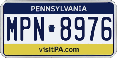 PA license plate MPN8976