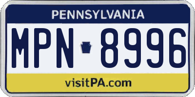 PA license plate MPN8996