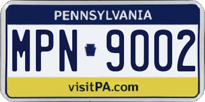 PA license plate MPN9002
