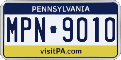 PA license plate MPN9010
