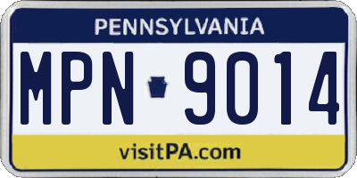 PA license plate MPN9014
