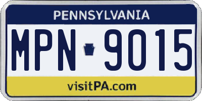 PA license plate MPN9015