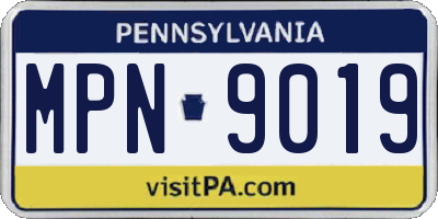 PA license plate MPN9019