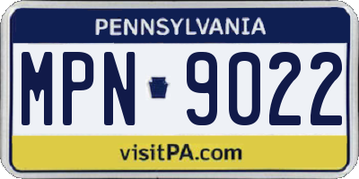 PA license plate MPN9022