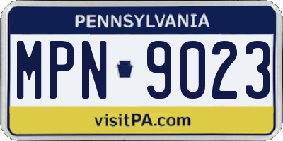 PA license plate MPN9023