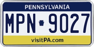 PA license plate MPN9027