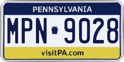 PA license plate MPN9028