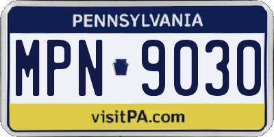 PA license plate MPN9030