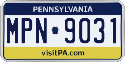 PA license plate MPN9031