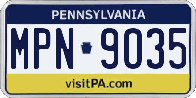 PA license plate MPN9035