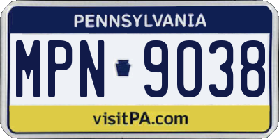 PA license plate MPN9038
