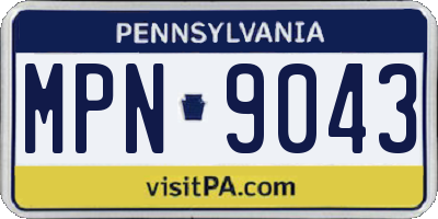 PA license plate MPN9043
