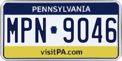 PA license plate MPN9046