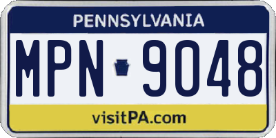 PA license plate MPN9048