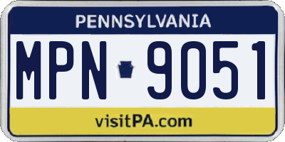 PA license plate MPN9051