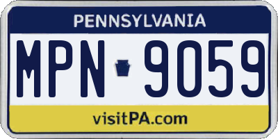 PA license plate MPN9059